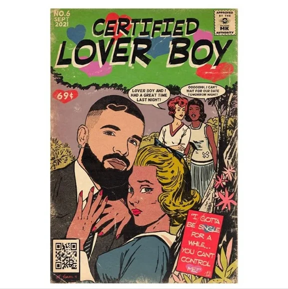 Drake Certified Lover Boy Canvas Comic Poster - NWT - Picture 2 of 4
